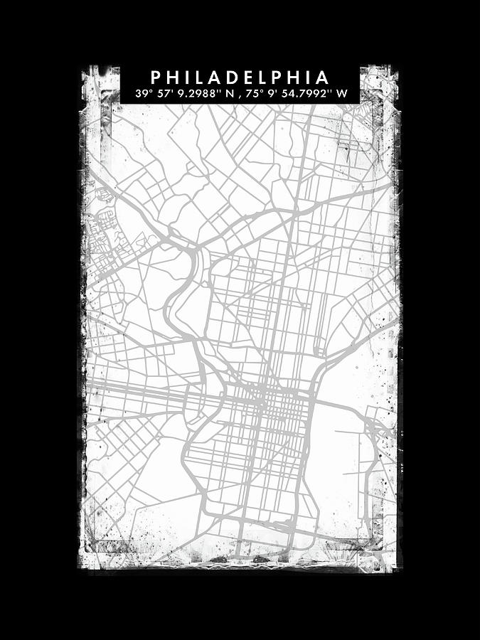 Philadelphia City Map Digital Art by Chara Vasileiou | Pixels