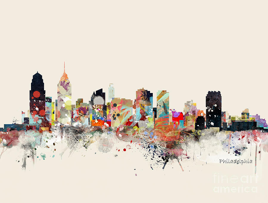 Philadelphia Painting - Philadelphia City Skyline #1 by Bri Buckley