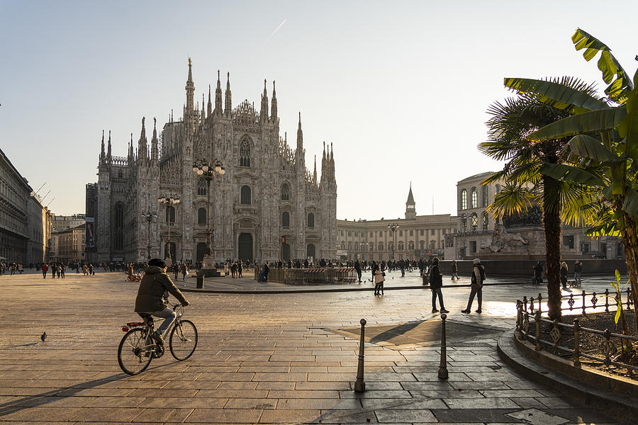 Piazza del Duomo (Cathedral Square) at sunrise, Milan, Italy. #1 Photograph by Francesco Vaninetti Photo