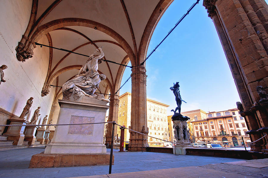 Piazza della Signoria in Florence square landmarks and statues v #1 Photograph by Brch Photography