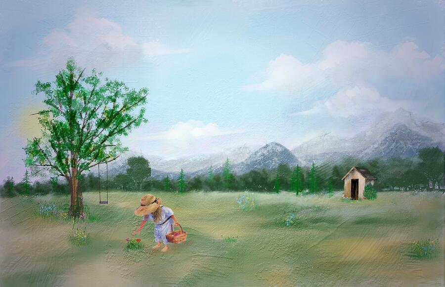 Picking Flowers #1 Digital Art by Mary Timman
