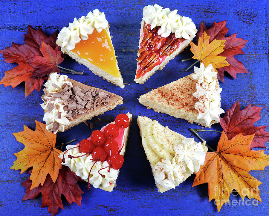Pieces of Thanksgiving pies. #1 Photograph by Milleflore Images