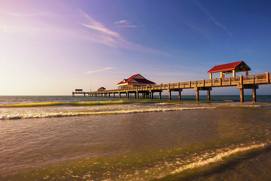 Pier 60 at sunset on a Clearwater Beach in Florida #1 Photograph by  Miroslav Liska - Pixels