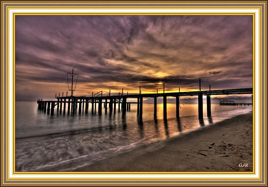 Pier Sunset At Loydhurst - On - Sea L A S - With Printed Frame Digital Art