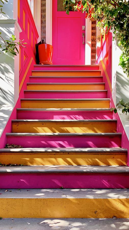 Pink And Orange Stairs #1 Photograph by Julie Gebhardt