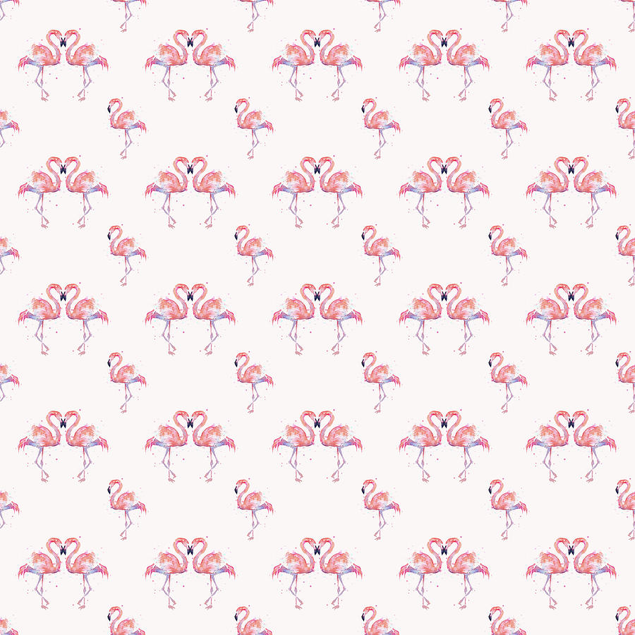 Flamingo Painting - Pink Flamingo Pattern #1 by Olga Shvartsur