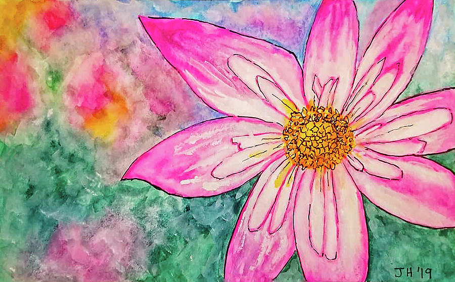 Pink Flower #1 Painting by Jean Haynes