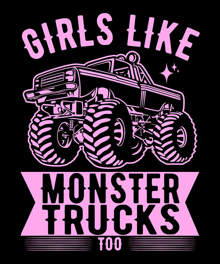 Pink Monster Trucks #1 Digital Art by Me - Fine Art America