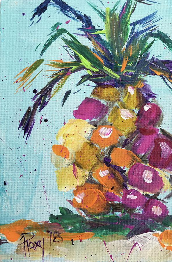 Pink Pineapple #1 Painting by Roxy Rich