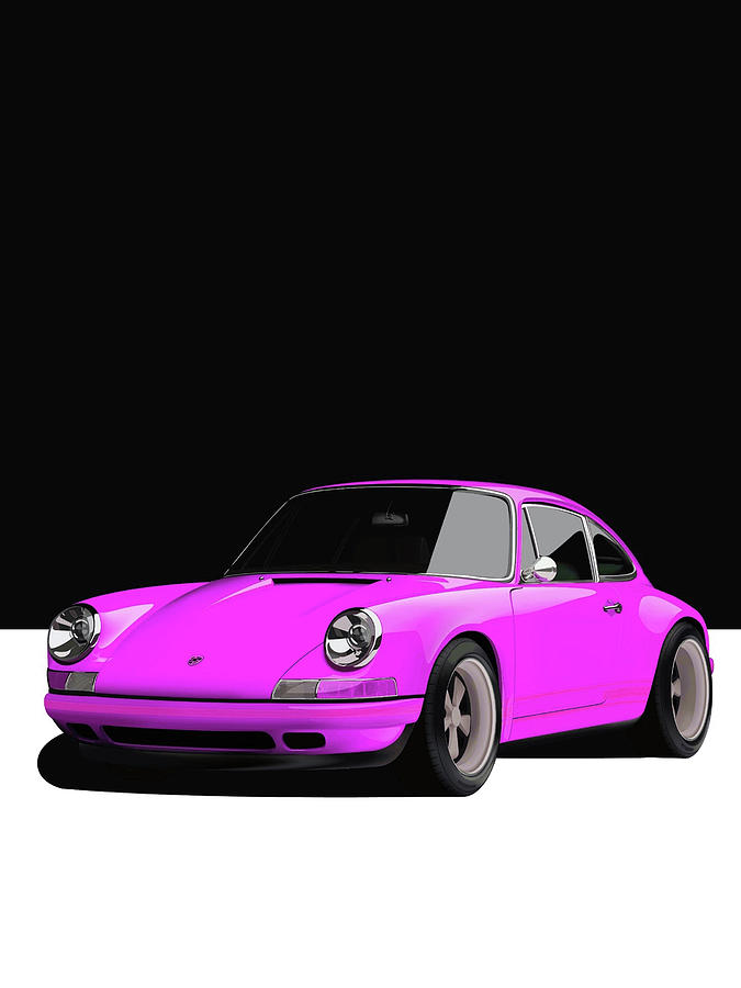 Pink Porsche 911 Classic Restomod Poster Digital Art by Thespeedart ...