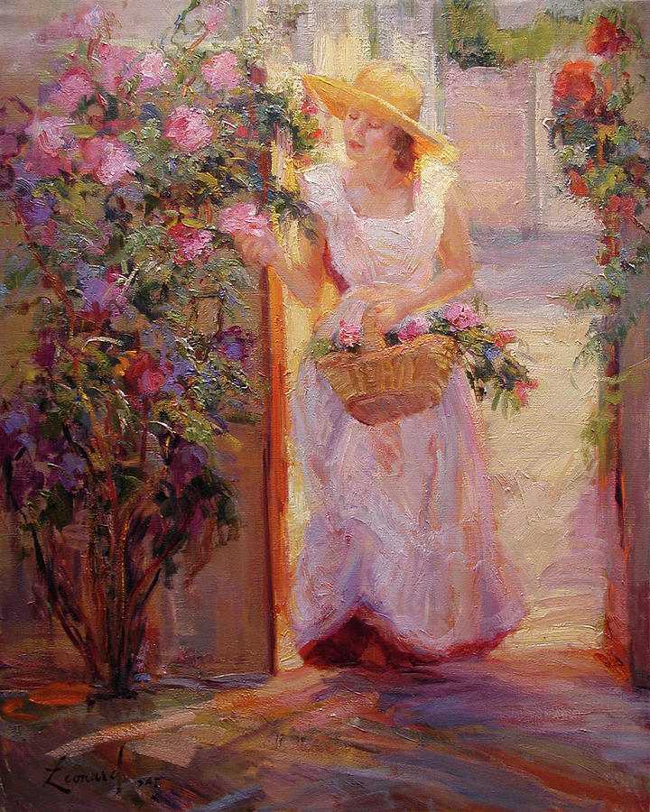Pink Roses Painting by Diane Leonard