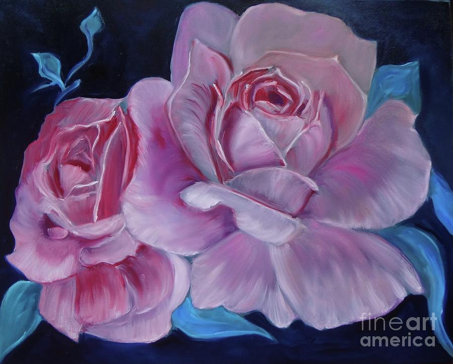 Pink Roses #2 Painting by Jenny Lee
