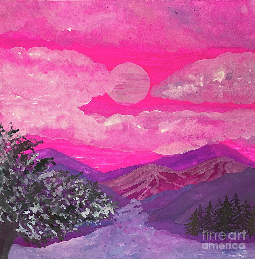 Pink Sky Painting by Lisa Neuman