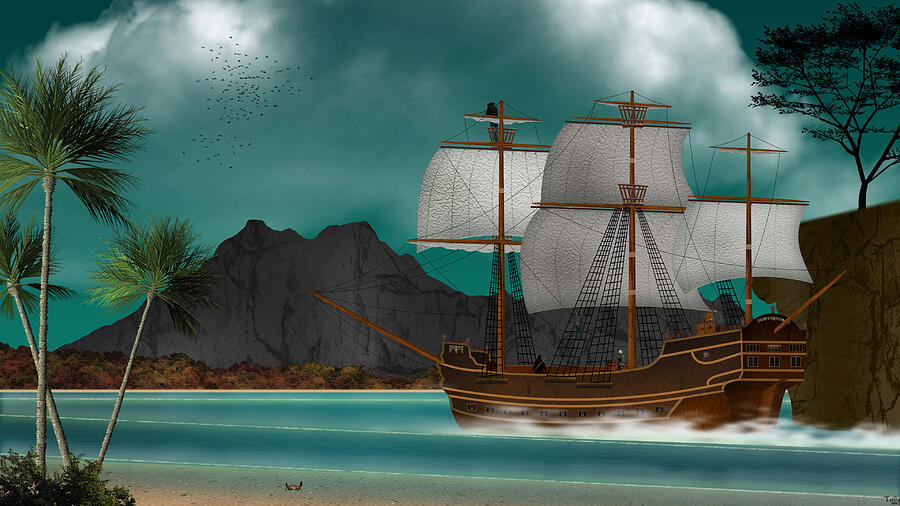 Pirates Cove #1 Digital Art by Mark Tully