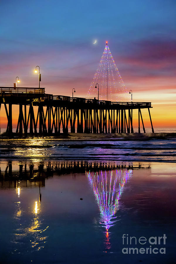 Pismo Beach Pier Christmas Tree #1 Photograph by Vivian Krug Cotton