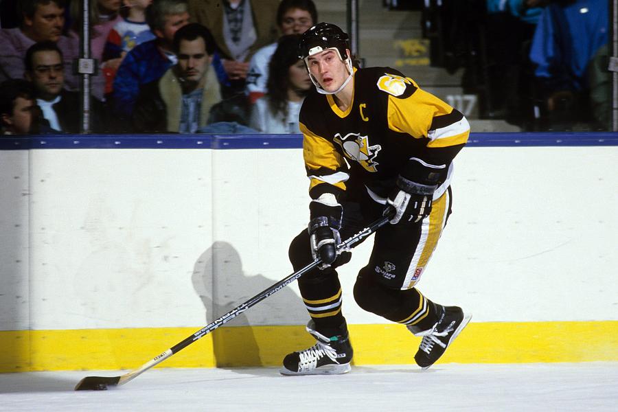 Pittsburgh Penguins - Mario Lemieux Game Action Portrait #1 Photograph by B Bennett