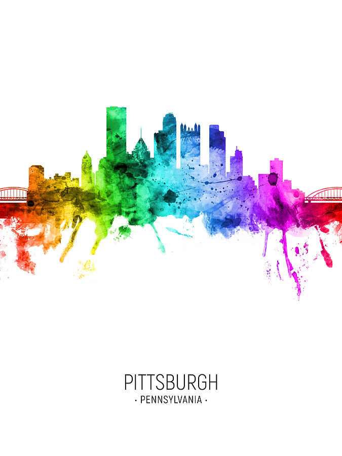 Pittsburgh Pennsylvania Skyline #49 #1 Digital Art by Michael Tompsett