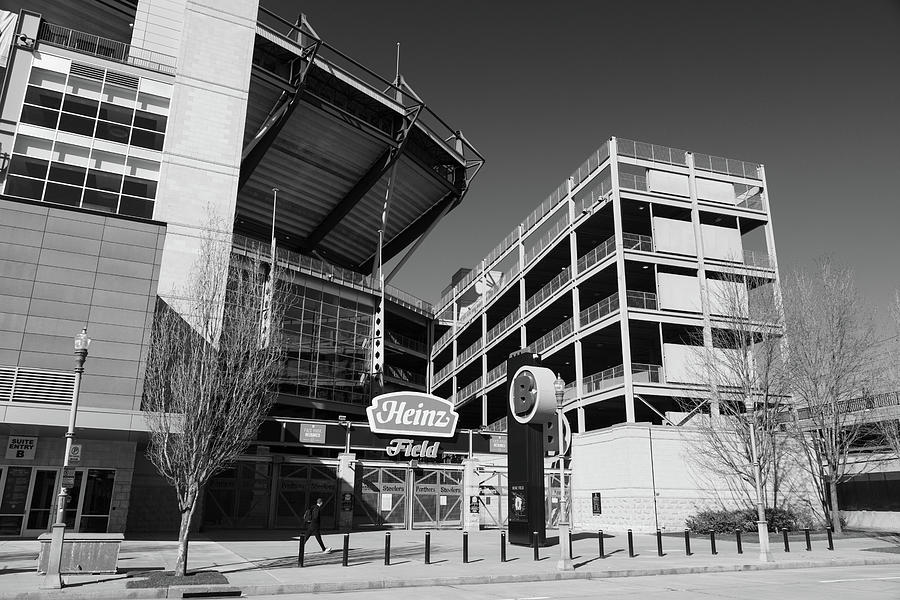 Pittsburgh Steelers Heinz Field in black and white #1 Photograph by Eldon McGraw