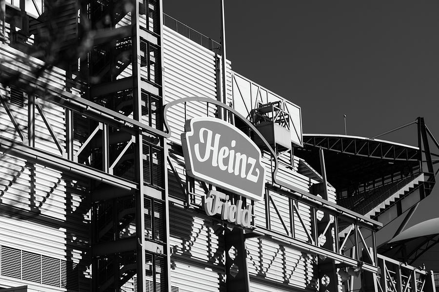 Pittsburgh Steelers Heinz Field in Pittsburgh Pennsylvania in black and white #1 Photograph by Eldon McGraw