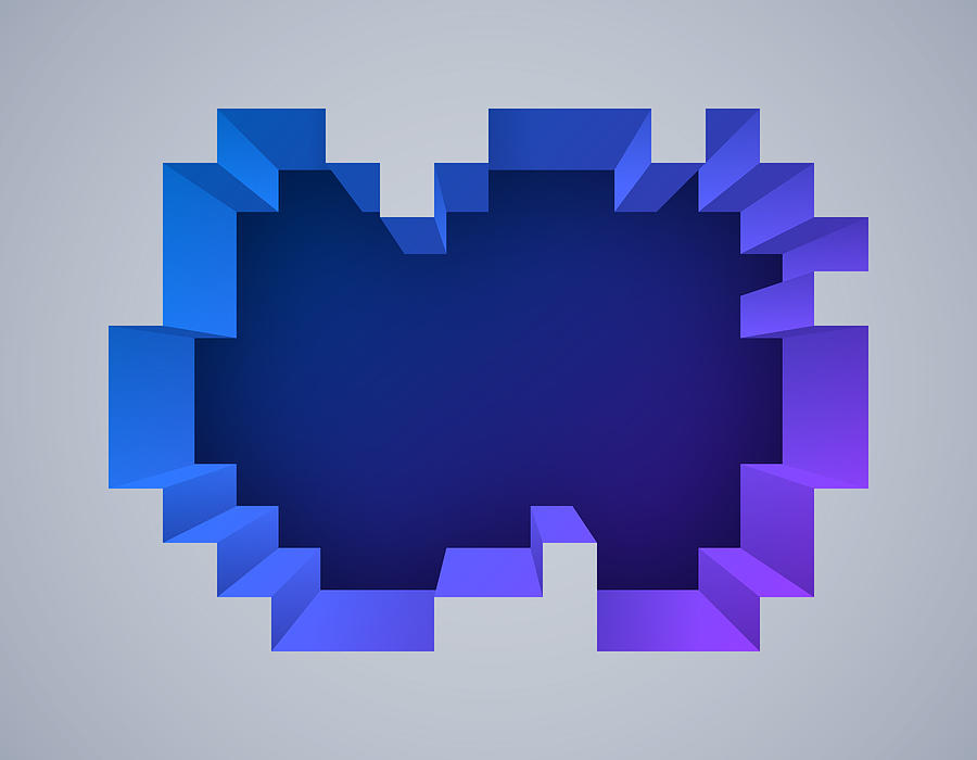 Pixel Depth 3D Abstract Background #1 Drawing by Filo