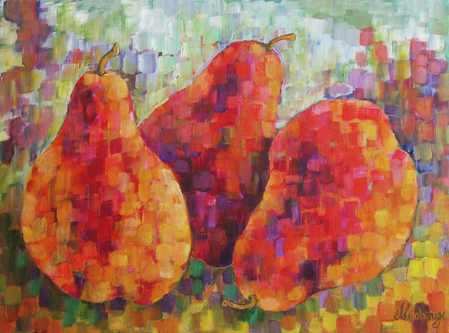 Pixelated Red Pears Painting