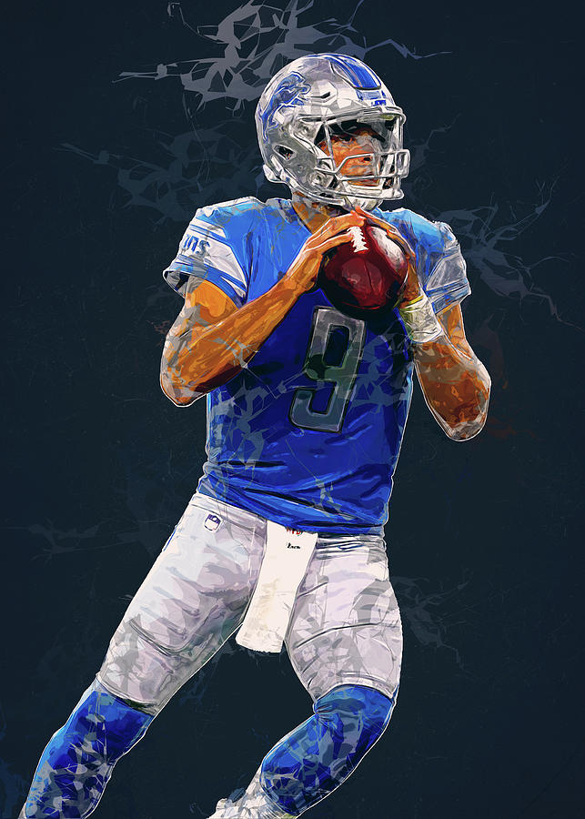 Football Art Detroit Lions Player Matthew Stafford Matthewstafford Matthew  Stafford Johnmatthewstaff Digital Art by Wrenn Huber - Pixels