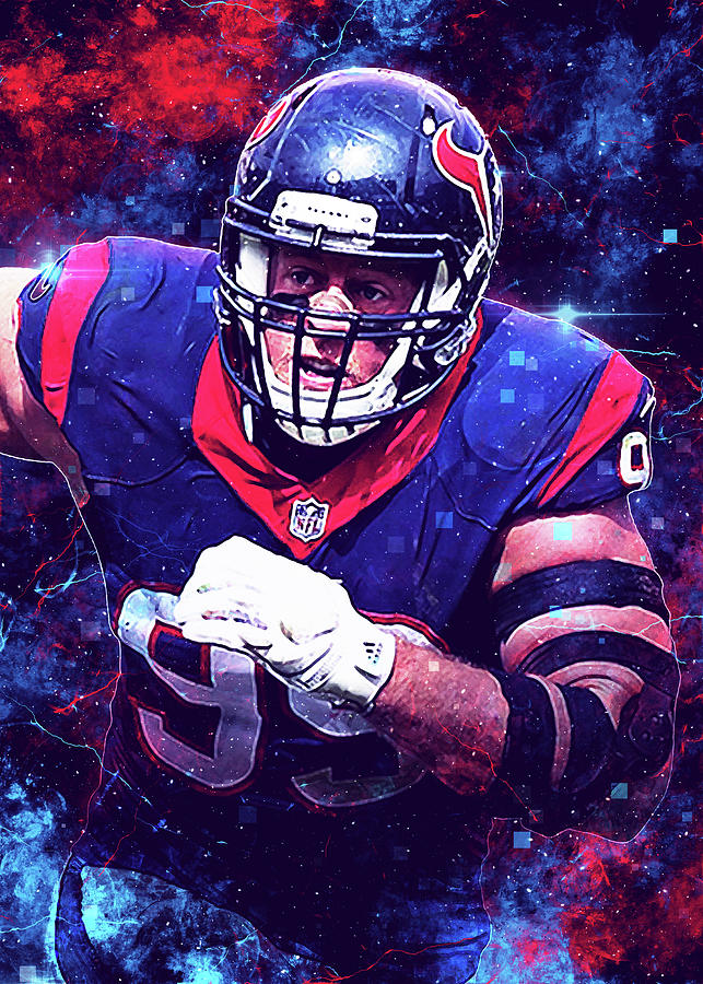 Player NFL Houston Texans Player JJ Watt J.J.Watt J. J. Watt J.J.Watt  Justin James Digital Art by Wrenn Huber - Pixels