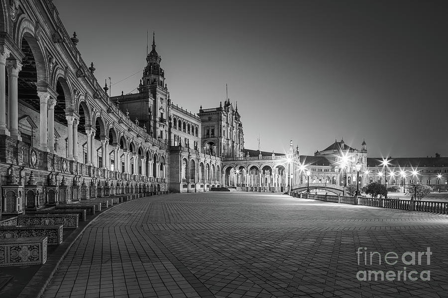 Plaza de Espana in Black and White #1 Photograph by Henk Meijer Photography