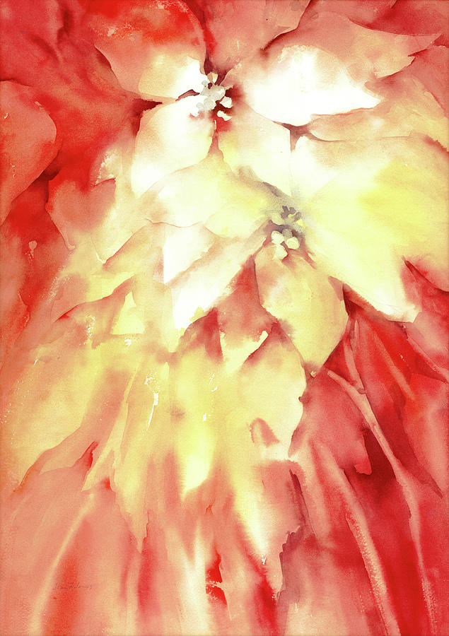 Poinsettias #1 Painting by Joan Jones