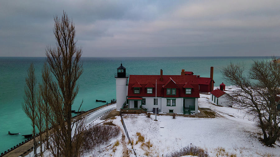 Point Betsie Lighthouse side view #1 Photograph by Eldon McGraw