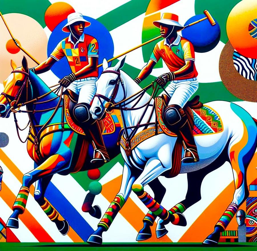 Polo Players #1 Painting by Emeka Okoro