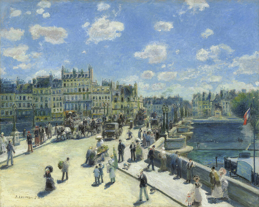 Pont Neuf Paris, from 1872 Painting by Auguste Renoir