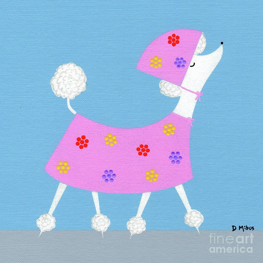 Poodle Ready for April Showers Painting by Donna Mibus