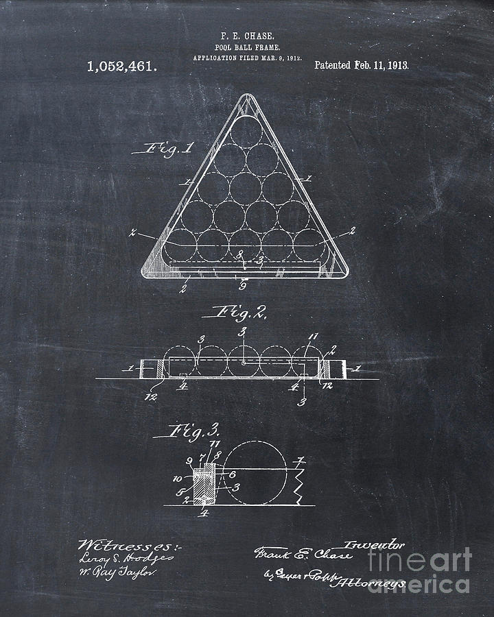 Pool Ball Frame Patent Print Digital Art by Visual Design - Fine Art ...