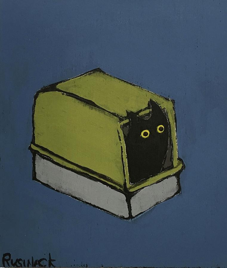 Black Cat Painting - Poop #1 by Sherry Rusinack