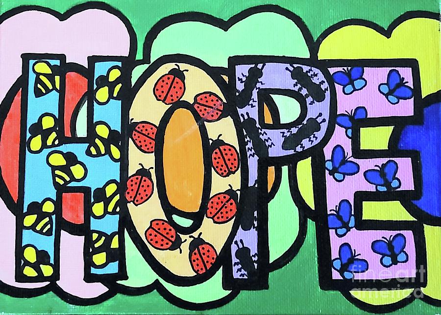 Pop Art HOPE  Painting by Elena Pratt