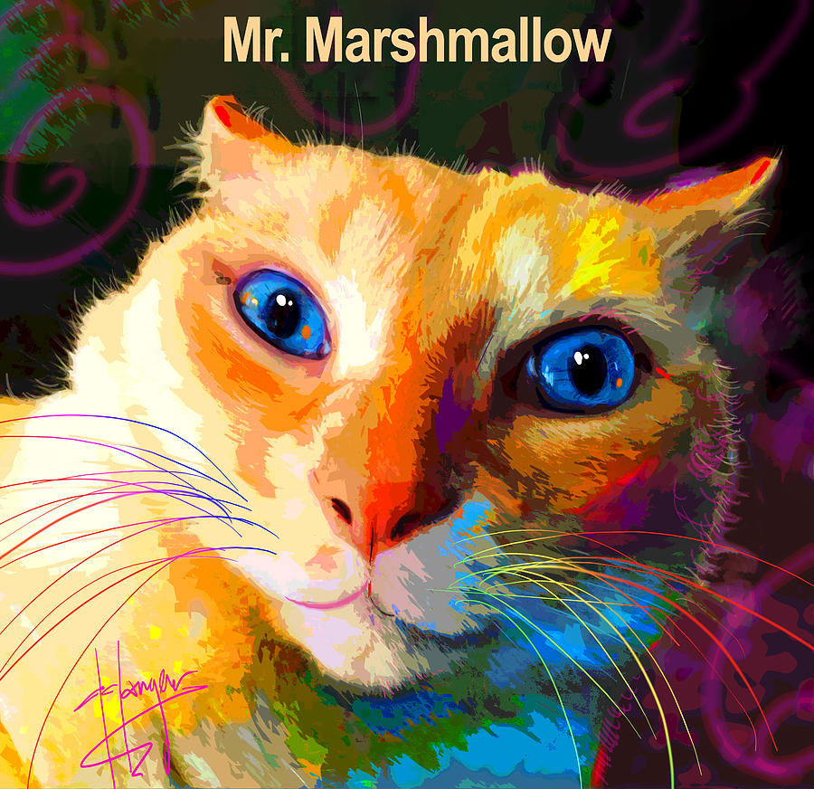 pOpCat Mr.Marshmallow  Painting by DC Langer