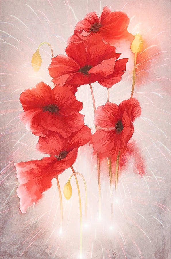 Poppies #1 Digital Art by Harald Dastis