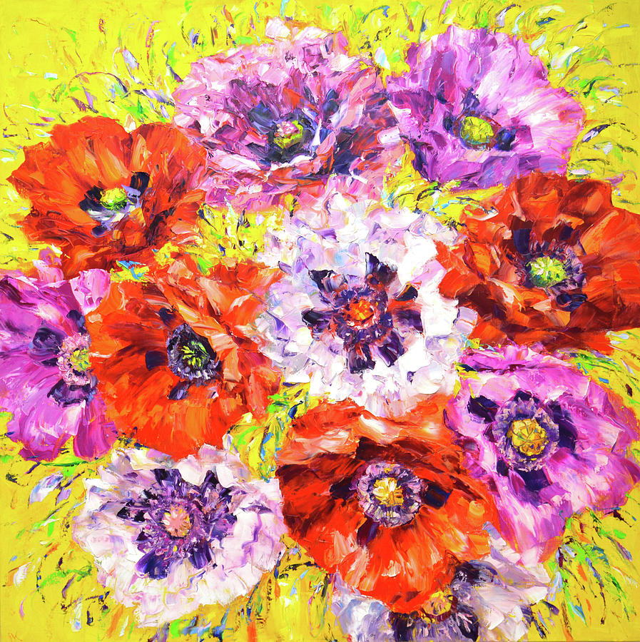 Poppies #2 Painting by Iryna Kastsova