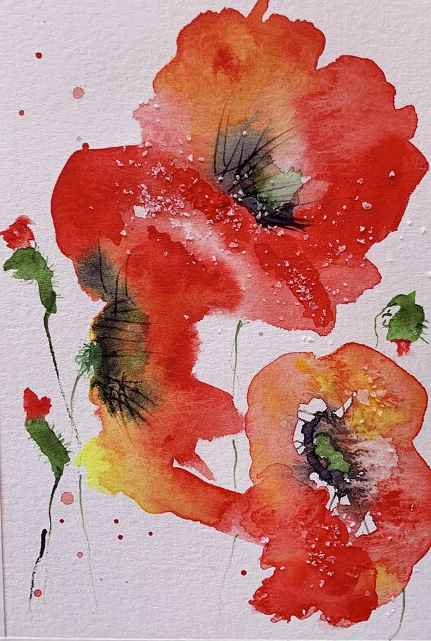 Poppies Make Me Smile #1 Painting by Jane Hayes