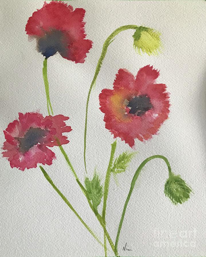 Poppies #1 Painting by Nina Jatania