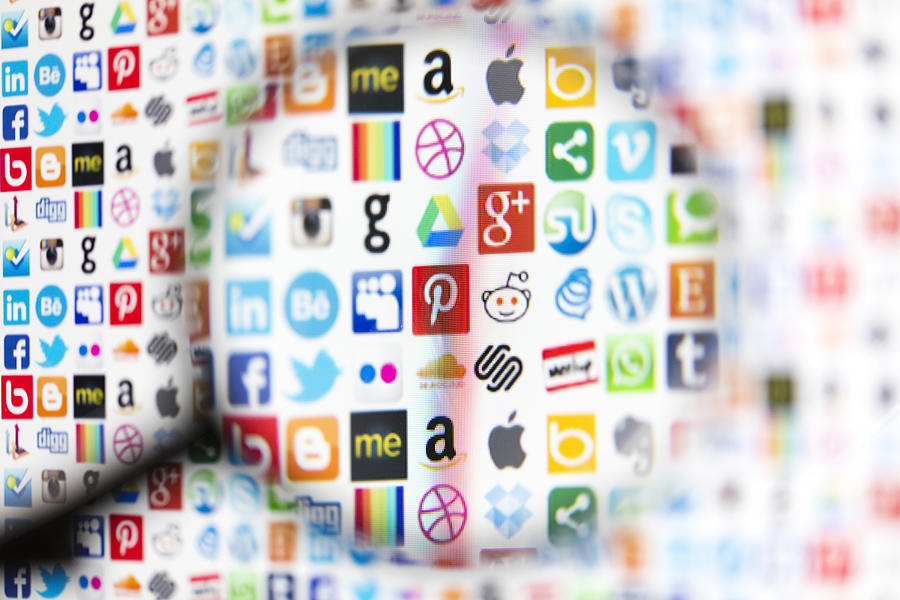 Popular social media and technology icons #1 Photograph by Mattjeacock