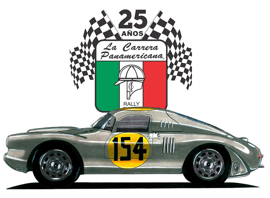 Porsche 550 Coupe 1953 Mexico Carrera Panamericana Drawing by Vladyslav  Shapovalenko - Fine Art America