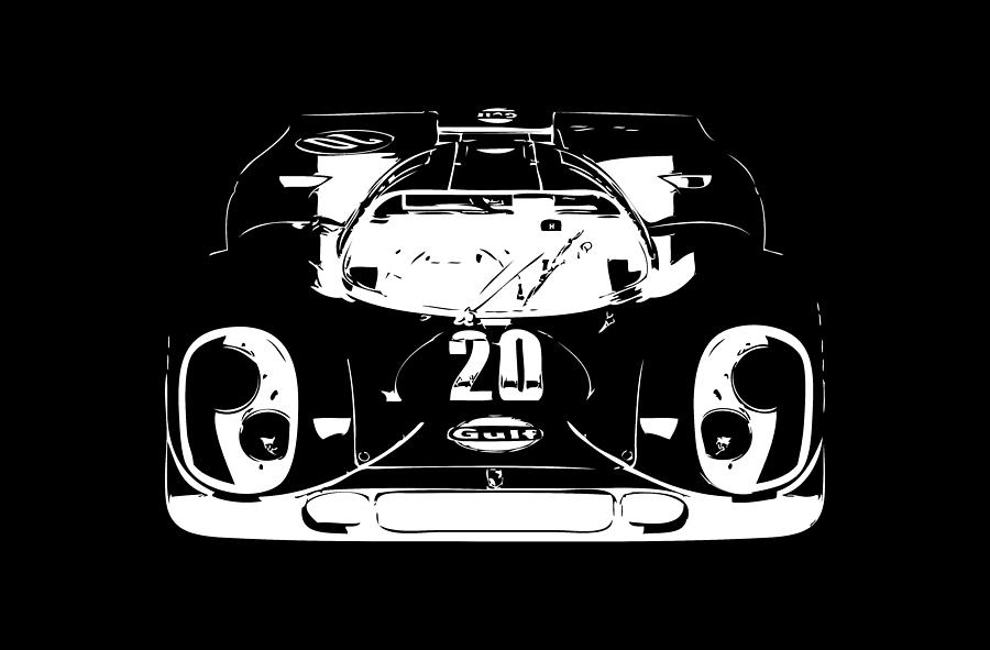 Porsche 917 in Black and White #1 Digital Art by Thespeedart Porsche 917 in Black and White #1 Digital Art by Thespeedart