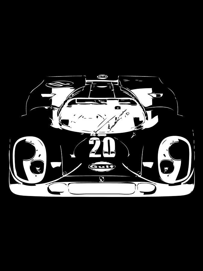 Porsche 917 Race Car in Black and White #1 Digital Art by Thespeedart Porsche 917 Race Car in Black and White #1 Digital Art by Thespeedart