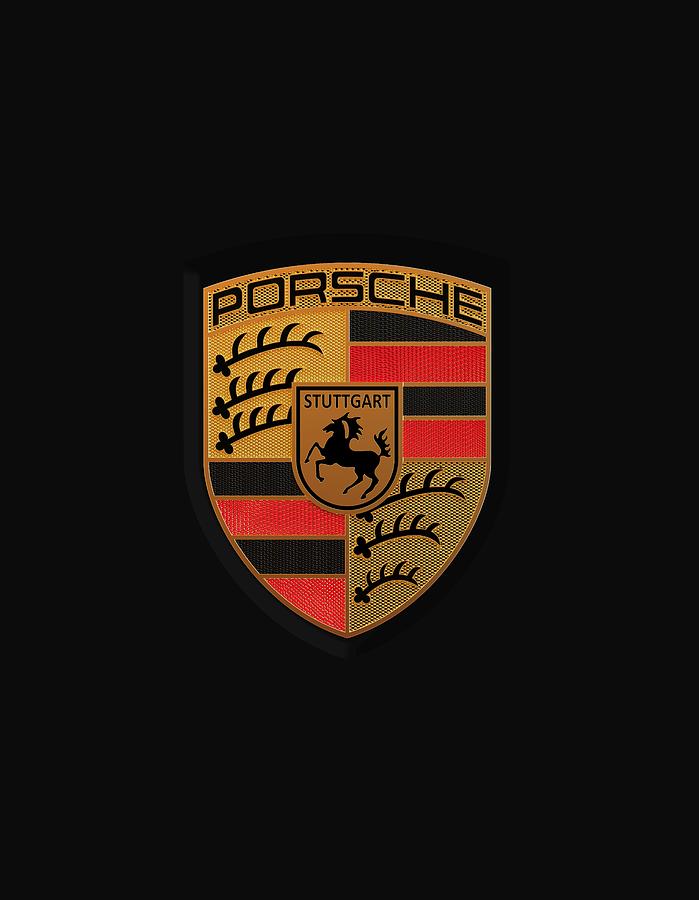 Porsche logo label emblem badge Digital Art by Gregorio V Bedford