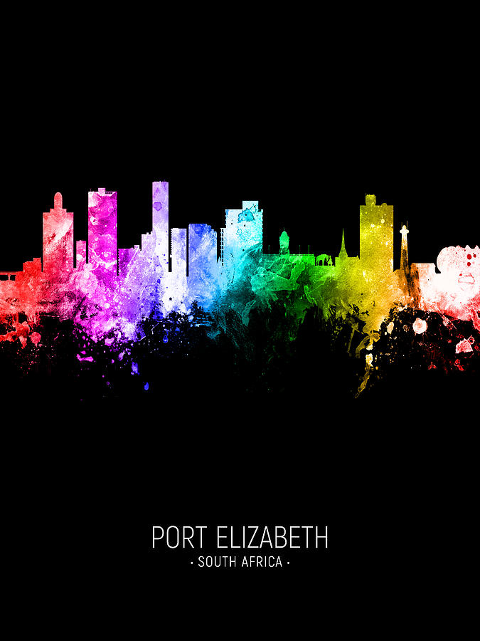 Port Elizabeth South Africa Skyline #99 #1 Digital Art by Michael Tompsett