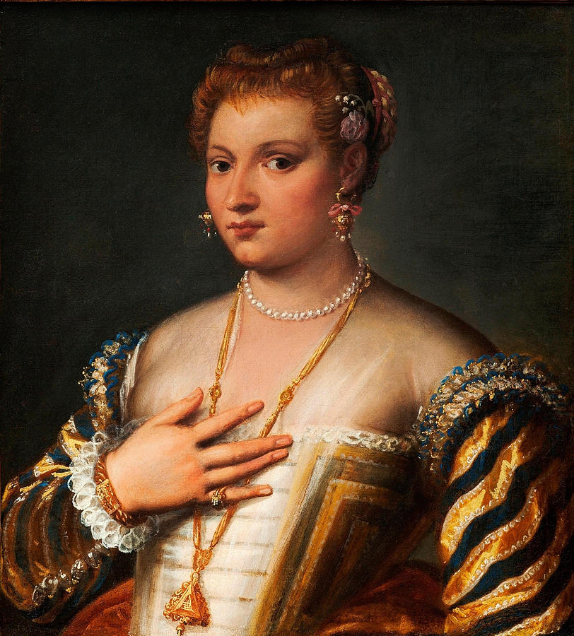 Portrait of a Young Venetian Woman #2 Painting by Francesco Montemezzano
