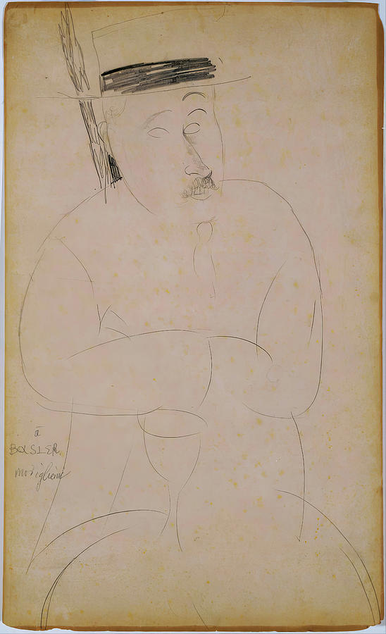Portrait of Adolphe Basler #2 Drawing by Amedeo Modigliani