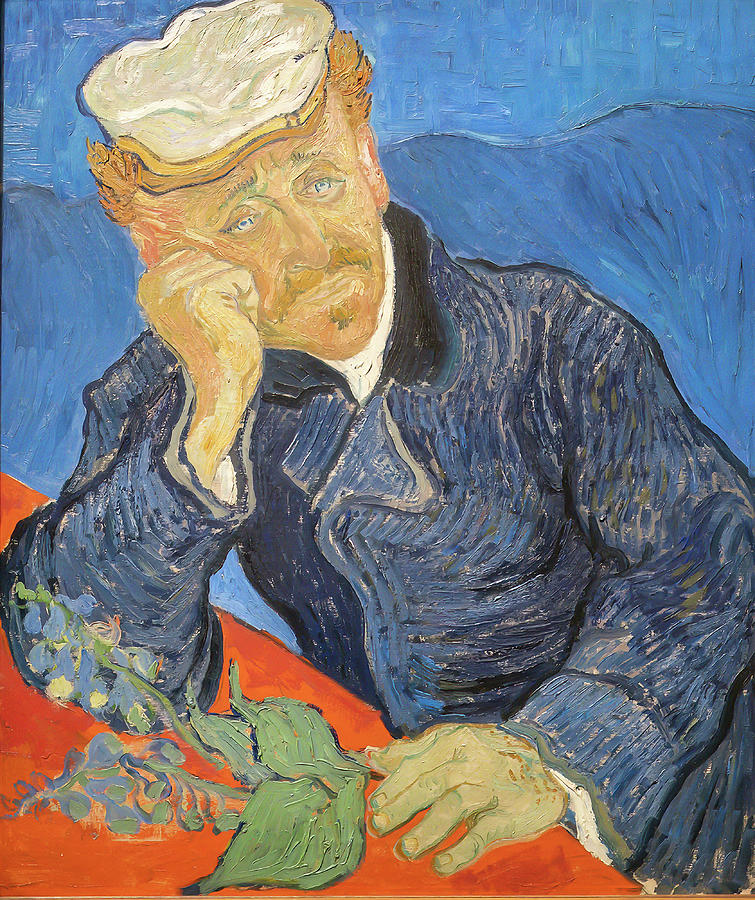 Vincent Van Gogh Painting - van Gogh- Portrait of Dr. Gachet  by Vincent van Gogh